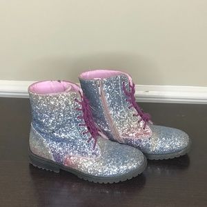 polly sophia glitter combat boot